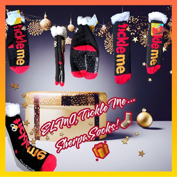 🆕 Sesame Street Sherpa Socks Tickle Me Elmo Sherpa Socks Limited Edition - Picture 12 of 16